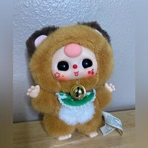 Baby Three Billionaire Lucky Cat Series Brown Kitty with Bell